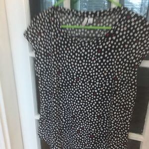 Elle Cap sleeve dot print top